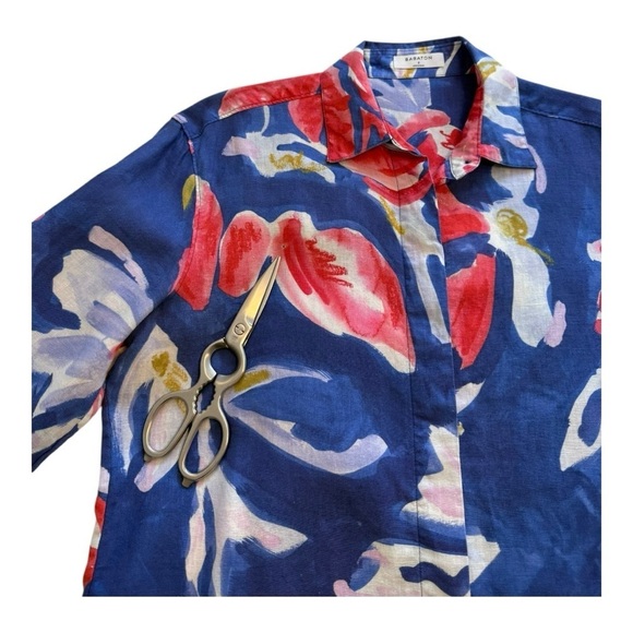 Linen Floral Watercolour Pattern Blouse Aritiza | Babaton - Size Small - Picture 12 of 15